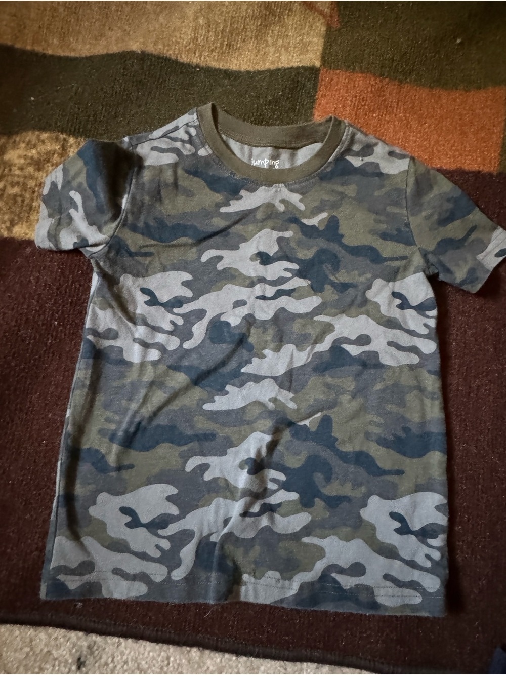 jumping beans Green and Gray Camo Short Sleeve Tee